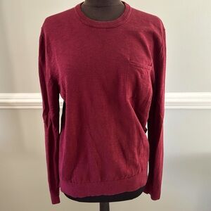 Banana Republic Maroon Cotton Slub Sweater with Pocket